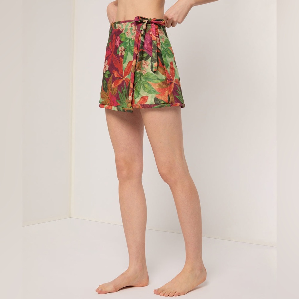 Onia Tropical Wrap Mini Skirt